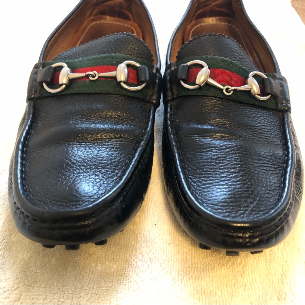 Gucci Men's driver with Web loafers - Picture 7 of 15